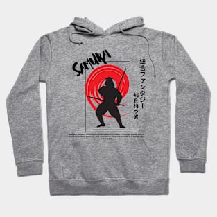 SAMURAI NINJA Letter Graphic Hoodie